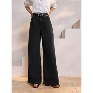 Universal Thread High Rise Super Wide Leg Jeans Women's 10 Black NWT